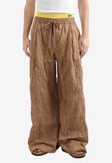 Dolce & Gabbana Crinkled Striped Vanity Pants Brown GP1N9T FBMFT S8054