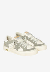 Golden Goose DB Kids Girls May Low-Top Sneakers in Leather and Suede Gray GTF00495.F008062.12307_WHITE MULT