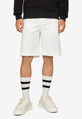 Dolce & Gabbana Logo Plaque Chino Shorts White GVC4HT FUFMJ W0111