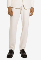 Dolce & Gabbana Logo Plaque Drawstring Track Pants Cream GVZAET FUGOV M9414