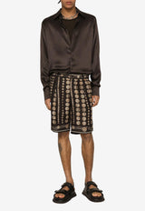 Dolce & Gabbana Coin Print Bermuda Shorts in Silk GW0MAT HI1LR HM4RL Multicolor