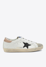 Golden Goose DB Super-Star Leather Sneakers with Glittered Star White GWF00101F002714/R_GOLDE-81579