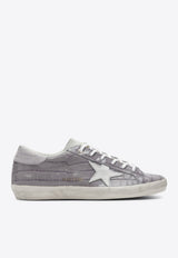 Golden Goose DB Super-Star Croc-Embossed Leather Sneakers Lilac GWF01002F008118/S_GOLDE-45405