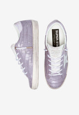 Golden Goose DB Super Star Croc-Embossed Leather Sneakers Lilac GWF01002.F008118.45405_LILAC