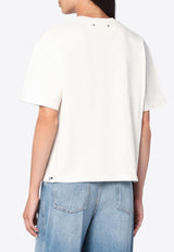Golden Goose DB Rose Print Crewneck T-shirt White GWP01874P002127/R_GOLDE-82432