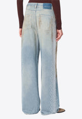 Golden Goose DB Wide-Leg Distressed Jeans Light Blue GWP02079P002076/R_GOLDE-50491