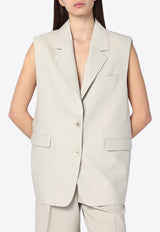 Golden Goose DB Single-Breasted Wool Blend Vest Beige GWP02198P001871/Q_GOLDE-55107