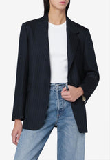 Golden Goose DB Pinstriped Wool Single-Breasted Blazer Navy GWP02461P002098/R_GOLDE-50629