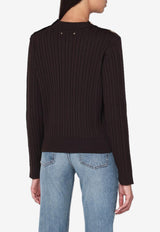 Golden Goose DB Cable Knit Wool Blend Sweater Brown GWP02467P002110/R_GOLDE-90108