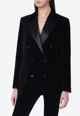 Golden Goose DB Double-Breasted Velvet Tuxedo Blazer Black GWP02692P002316/S_GOLDE-90100