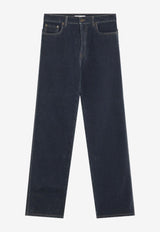 Miu Miu Logo Lettering Straight-Leg Jeans Blue GWP483OOO17L8/R_MIU-F0008