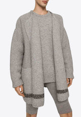 Dolce & Gabbana Logo Plaque Oversized Cardigan Gray GXR09T JFMM6 S9000