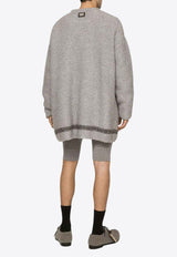 Dolce & Gabbana Logo Plaque Oversized Cardigan Gray GXR09T JFMM6 S9000