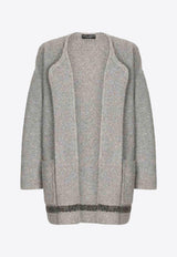 Dolce & Gabbana Logo Plaque Oversized Cardigan Gray GXR09T JFMM6 S9000