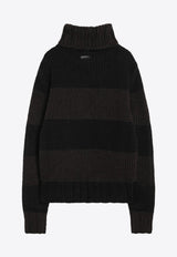 Dolce & Gabbana Striped High-Neck Sweater Black GXW68TJGMBP/R_DOLCE-N9869