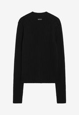 Dolce & Gabbana Ribbed Knit Wool Sweater Black GXX46TJCVZ7/R_DOLCE-N0000