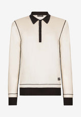 Dolce & Gabbana DG Logo Polo Sweater White GXZ07Z JBSG2 W1002