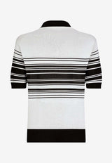 Dolce & Gabbana DG Logo V-neck Polo T-shirt White GXZ11T JBSHI W1001