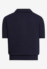 Dolce & Gabbana Fine Knit Polo T-shirt Navy GXZBHZ JGMGX B3895
