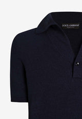 Dolce & Gabbana Fine Knit Polo T-shirt Navy GXZBHZ JGMGX B3895