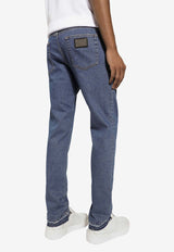 Dolce & Gabbana Logo Plaque Slim Jeans Blue GY07CD G8HN7 S9001