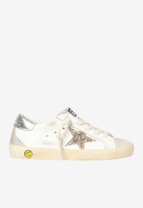 Golden Goose DB Kids Girls Super-Star Sneakers with Glitter Star Patch White GYF00102.F008030.10417_WHITE MULT