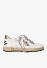 Golden Goose DB Kids Girls Ball Star Sneakers in Vintage Nappa Leather White GYF00439.F004244.10272_WHITE GOLD
