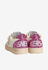 Golden Goose DB Kids Girls Ball Star Glittered Sneakers White GYF00439.F007453.11115_WHITE MULT