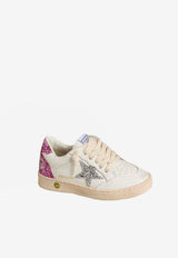 Golden Goose DB Kids Girls Ball Star Glittered Sneakers White GYF00439.F007453.11115_WHITE MULT