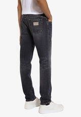 Dolce & Gabbana Logo Plaque Faded Jeans Blue GYJCCD G8KE5 S9001