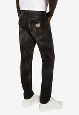 Dolce & Gabbana Logo Plaque Faded Jeans Gray GYJCCD G8KJ2 S9001