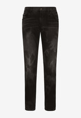 Dolce & Gabbana Logo Plaque Faded Jeans Gray GYJCCD G8KJ2 S9001