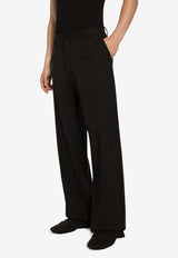 Dolce & Gabbana Straight-Leg Tailored Wool Pants Black GYZMHT GH667 N0000