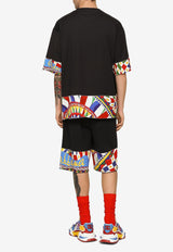 Dolce & Gabbana Carretto Print Trim Shorts GZ34HT G7J4D HH4KT Black