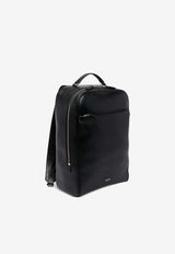 Leather Backpack with Logo-Stamp