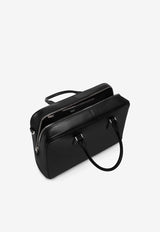 Minimal Leather Briefcase with Logo