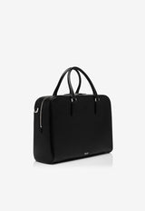 Minimal Leather Briefcase with Logo