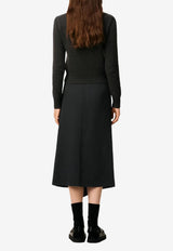 AMI PARIS Asymmetrical Wool Midi Wrap Skirt Charcoal H25FSK430.WV0067_CHARCOAL