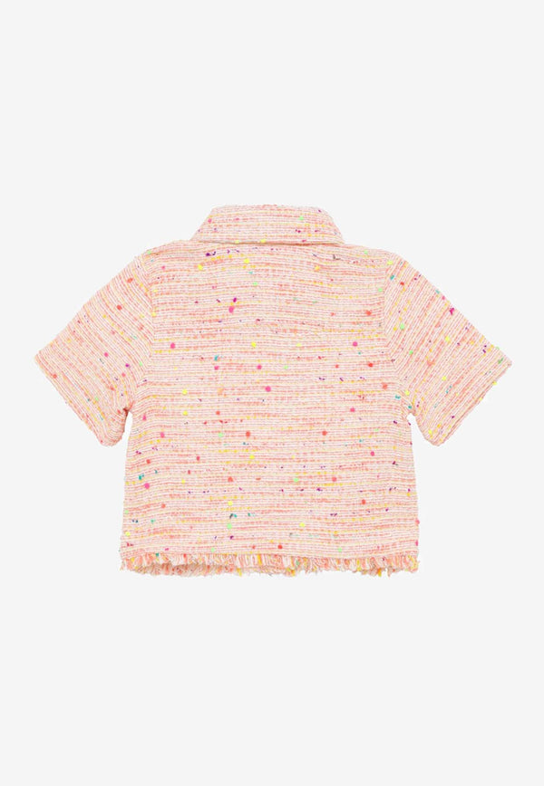Givenchy Kids Girls 4G Logo Jacquard Tweed Shirt Multicolor H30017-ACO/O_GIV-Z40