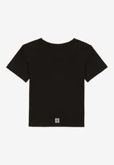 Givenchy Kids Girls Logo Crewneck T-shirt Black H30074-CCO/O_GIV-09B