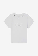 Givenchy Kids Girls Logo Embroidered T-shirt White H30642-BCO/Q_GIV-10P