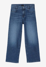 Givenchy Kids Boys Washed Straight-Leg Jeans Blue H30691-BDE/Q_GIV-Z10