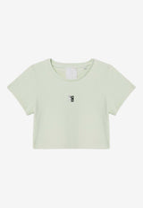 Givenchy Kids Girls 4G Logo Cropped T-shirt Green H30804-ACO/Q_GIV-72G
