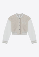 Givenchy Kids Girls Logo Bomber Jacket Beige H30994PL/R_GIV-184