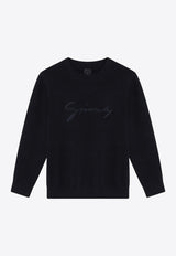 Givenchy Kids Boys Signature Logo Sweater Blue H31027CO/R_GIV-853