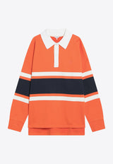 Loewe Embroidered Anagram Long-Sleeved Polo T-shirt Orange H526Y23X76CO_LOEW-7495