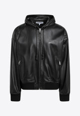 Loewe Leather Hooded Jacket with Logo-Patch H526Y34L72LE/R_LOEW-1100
