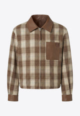Loewe Reversible Checked Leather Jacket Brown H526Y34LAXLE/S_LOEW-3170