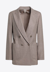 Max Mara Herald Double-Breasted Cashmere Jacket Dove HARALDCO/R_MAXM-002