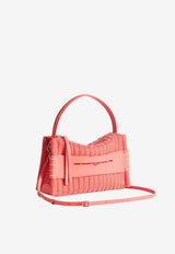 JW Anderson Loafer Shoulder Bag in Woven Leather Coral HB0777LA0399346_CORAL